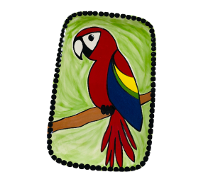 Woodbury Scarlet Macaw Plate