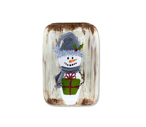 Woodbury Rustic Snowman Platter