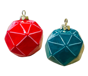 Woodbury Jewel Toned Faceted Ornament