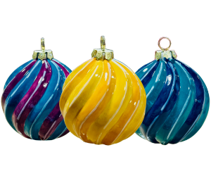 Woodbury Jewel Toned Spiral Ornament